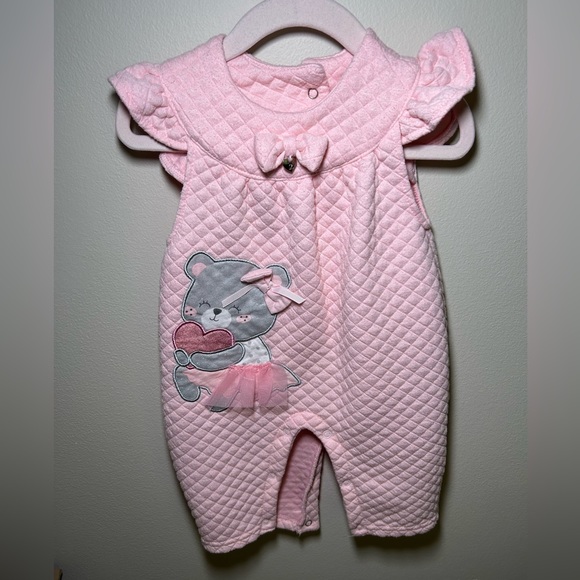 Limonada Pink and White Baby Girl Two Piece Jumpsuit Set Size 9 Months - Picture 6 of 11